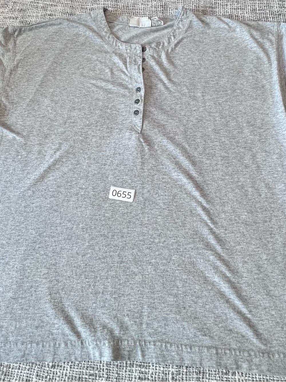 Women’s Gray Short Sleeve Henley Tee